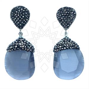 Fashion Gem and Crystals Single Drop Earrings