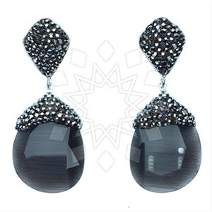 Fashion Gem and Crystals Single Drop Earrings