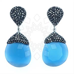 Fashion Gem and Crystals Single Drop Earrings
