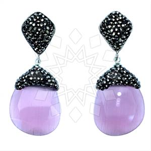 Fashion Gem and Crystals Single Drop Earrings