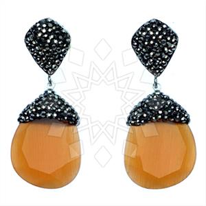 Fashion Gem and Crystals Single Drop Earrings