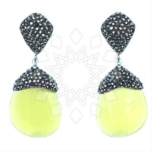 Fashion Gem and Crystals Single Drop Earrings