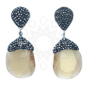 Fashion Gem and Crystals Single Drop Earrings