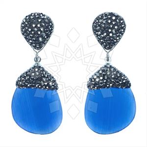 Fashion Gem and Crystals Single Drop Earrings