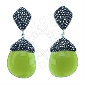Fashion Gem and Crystals Single Drop Earrings