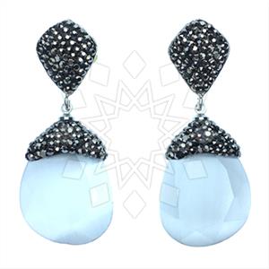 Fashion Gem and Crystals Single Drop Earrings