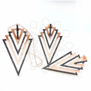 925 Sterling Silver Geometric Earrings Necklace Sets