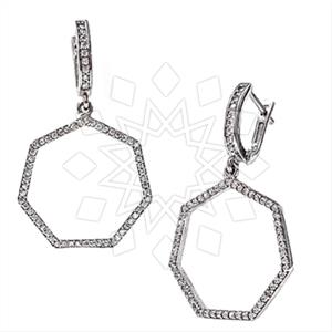 925 Sterling Silver Geometric Statement Earring