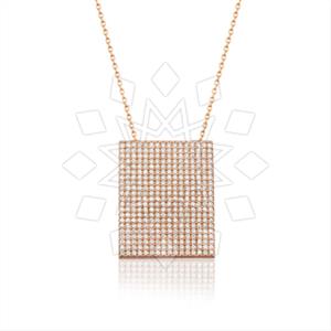 925 Sterling Silver Geometric Pendant Necklace