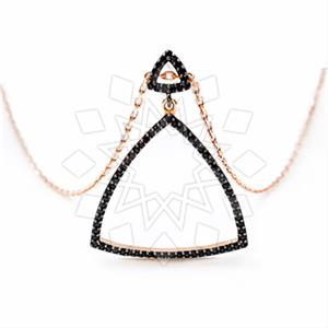 925 Sterling Silver Geometric Pendant Necklace