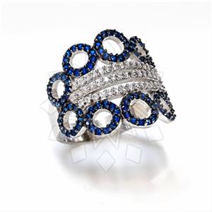 925 Sterling Silver Geometric Cocktail Rings