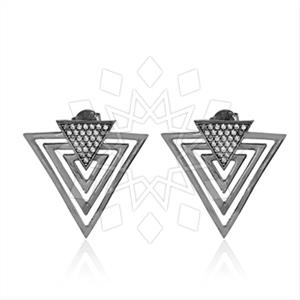 925 Sterling Silver Geometric Statement Earring