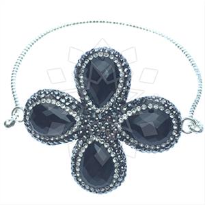 925 Sterling Silver Gem and Crystals Bangle Bracelets