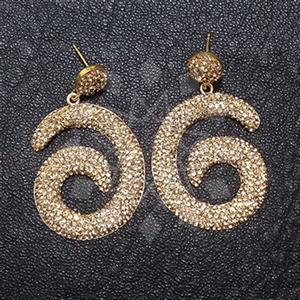 925 Sterling Silver Gem and Crystals Single Drop Earrings