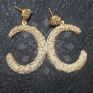 925 Sterling Silver Gem and Crystals Single Drop Earrings