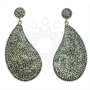 925 Sterling Silver Gem and Crystals Single Drop Earrings