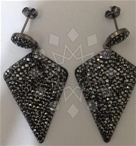 925 Sterling Silver Gem and Crystals Single Drop Earrings