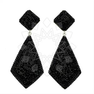 925 Sterling Silver Gem and Crystals Single Drop Earrings