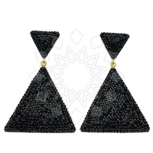 925 Sterling Silver Gem and Crystals Single Drop Earrings