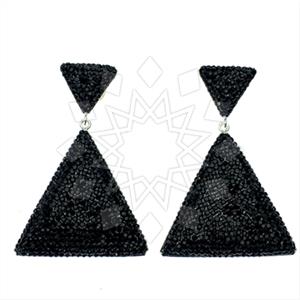 925 Sterling Silver Gem and Crystals Single Drop Earrings