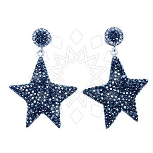 925 Sterling Silver Gem and Crystals Single Drop Earrings