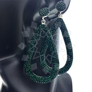 925 Sterling Silver Gem and Crystals Statement Earring