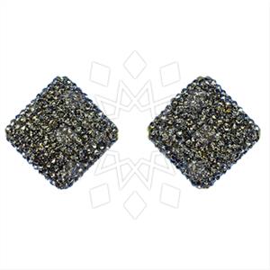 925 Sterling Silver Gem and Crystals Stud Earrings