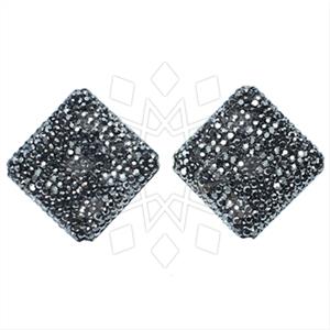 925 Sterling Silver Gem and Crystals Stud Earrings