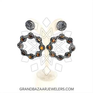 925 Sterling Silver Geometric Statement Earring