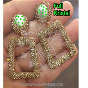 925 Sterling Silver Semi Precious Gems and Crystal  Statement Earring