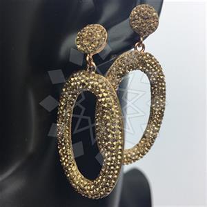 925 Sterling Silver Gem and Crystals Statement Earring