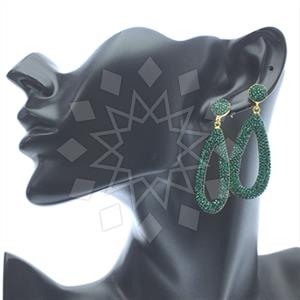 925 Sterling Silver Gem and Crystals Dangle Earrings