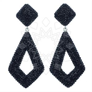 925 Sterling Silver Gem and Crystals Dangle Earrings