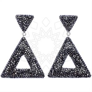 925 Sterling Silver Gem and Crystals Dangle Earrings