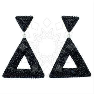 925 Sterling Silver Gem and Crystals Dangle Earrings