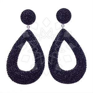 925 Sterling Silver Gem and Crystals Dangle Earrings