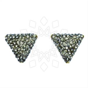925 Sterling Silver Gem and Crystals Stud Earrings