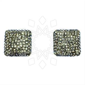 925 Sterling Silver Gem and Crystals Stud Earrings