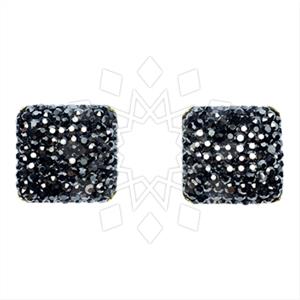 925 Sterling Silver Gem and Crystals Stud Earrings