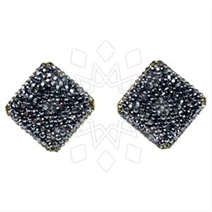 925 Sterling Silver Gem and Crystals Stud Earrings