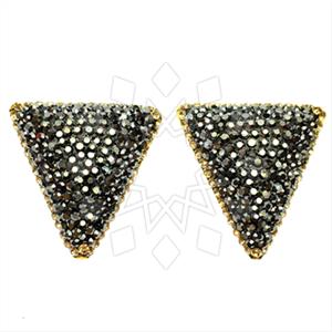 925 Sterling Silver Gem and Crystals Stud Earrings