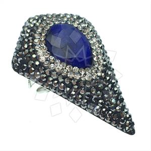 925 Sterling Silver Gem and Crystals Gemstone Rings