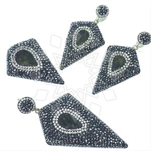 925 Sterling Silver Gem and Crystals Ring Earring Pendant Sets