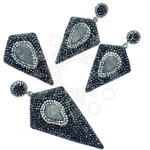 925 Sterling Silver Gem and Crystals Ring Earring Pendant Sets