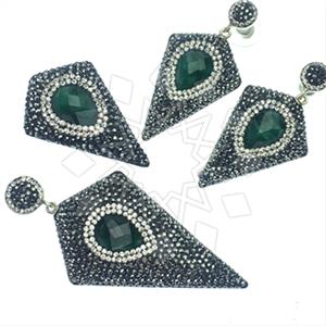 925 Sterling Silver Gem and Crystals Ring Earring Pendant Sets