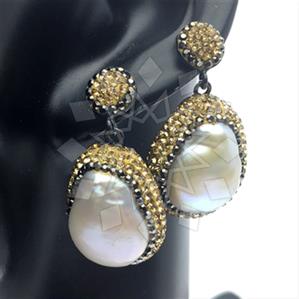 925 Sterling Silver Gem and Crystals Single Drop Earrings