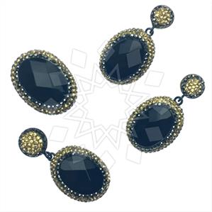 925 Sterling Silver Gem and Crystals Ring Earring Pendant Sets