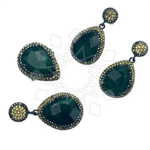 925 Sterling Silver Gem and Crystals Ring Earring Pendant Sets