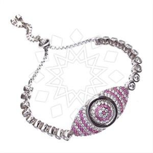 925 Sterling Silver Evil Eye Adjustable Bracelet