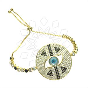 925 Sterling Silver Evil Eye Adjustable Bracelet